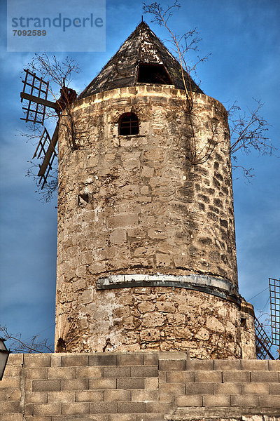 Spanien  Palma  Mallorca  Blick auf alte Windmühle