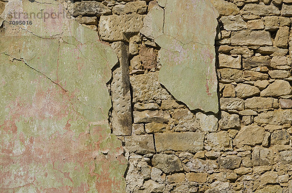 Baufälliger Verputz  Wand eines alten Gebäudes  Zuschendorf  Sachsen  Deutschland  Europa
