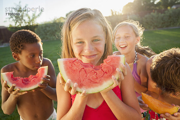 Wassermelone  essen  essend  isst