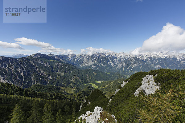 Blick von Aussichtsplattform auf Hutterer Höss Richtung Westen  Totes Gebirge  Region Pyhrn-Priel  Traunviertel  Oberösterreich  Österreich  Europa