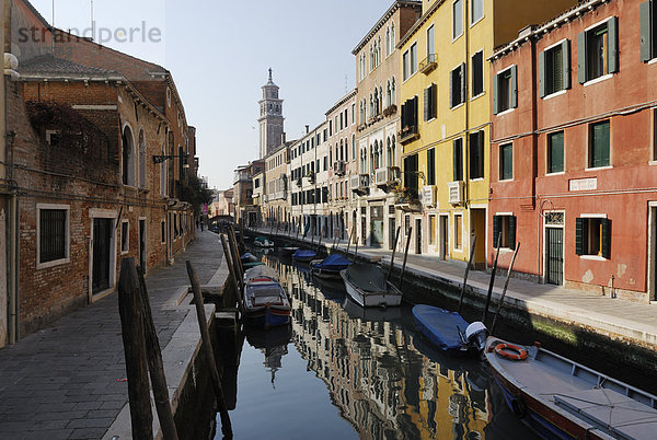 Europa Boot Kirchturm Venedig Venetien Italien