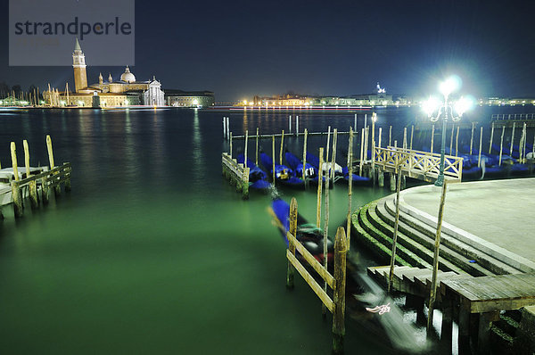 Europa Nacht Ansicht Venedig Venetien Langensee Lago Maggiore Italien Riva degli Schiavoni