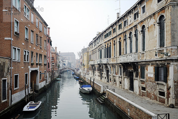Europa Boot Brücke Venedig Venetien Italien