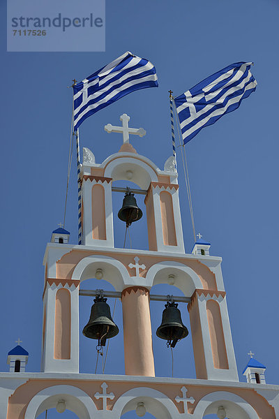 Glockenturm der ChristÛdoulos-Kirche  Karter·dos  Santorin  Kykladen  griechische Insel  Griechenland  Europa