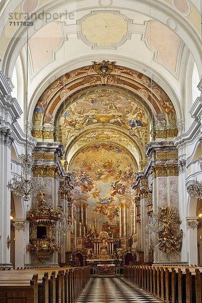 Fresken von Bartolomeo Altomonte  Stiftskirche Spital am Pyhrn  Region Pyhrn-Priel  auch Pyhrn-Eisenwurzen  Traunviertel  Oberösterreich  Österreich  Europa