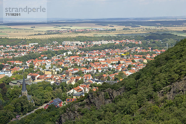 Europa über Ansicht Hochebene Seilbahn Deutschland Sachsen-Anhalt Thale