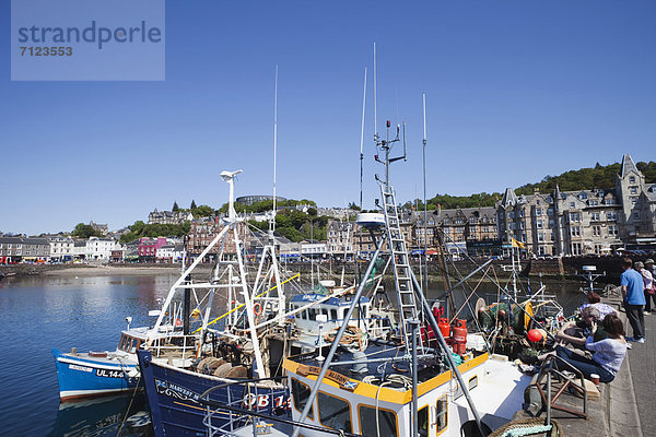 Hafen  Europa  Urlaub  Großbritannien  Küste  Reise  Meer  verschiffen  Argyll  Fischerboot  Schottland  Tourismus