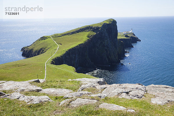 Europa  Urlaub  Großbritannien  Küste  Reise  Meer  Leuchtturm  Hebriden  Isle of Skye  Schottland  Skye  Tourismus