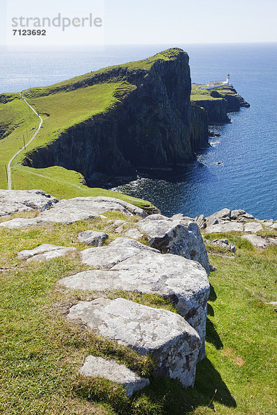 Europa  Urlaub  Großbritannien  Küste  Reise  Meer  Leuchtturm  Hebriden  Isle of Skye  Schottland  Skye  Tourismus