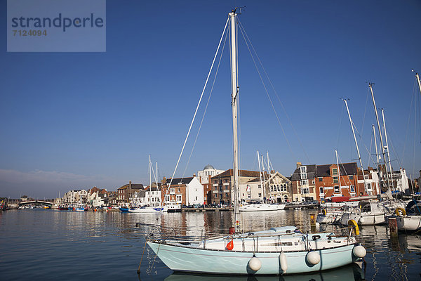 Hafen  Europa  Urlaub  britisch  Großbritannien  Ufer  Reise  Yacht  Dorset  England  Tourismus  Weymouth