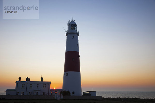 Europa  Urlaub  britisch  Großbritannien  Küste  Sonnenaufgang  Reise  Morgendämmerung  Leuchtturm  Dorset  England  Portland Bill  Tourismus  Weymouth