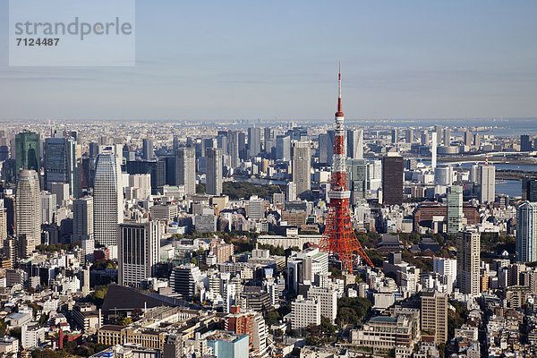 Skyline  Skylines  Urlaub  Reise  Großstadt  Tokyo  Hauptstadt  Turm  Ansicht  Roppongi  Luftbild  Fernsehantenne  Asien  Japan  Tourismus