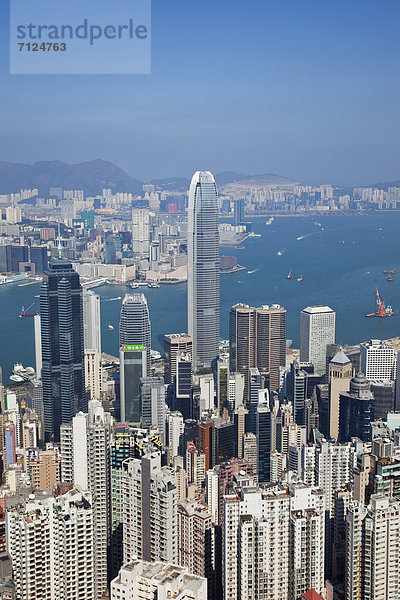 Skyline  Skylines  Hafen  Urlaub  Tag  Gebäude  Reise  Großstadt  Hochhaus  Ansicht  China  Luftbild  Fernsehantenne  Asien  Hongkong  modern  Tourismus