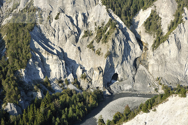 Europa Höhle Kanton Graubünden Erosion Schweiz