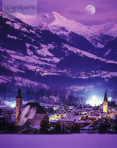 hoch  oben  Europa  Berg  Winter  Abend  Österreich  Stimmung  Tourismus  Tirol