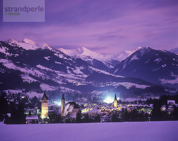 Europa  Berg  Winter  Abend  Reise  Österreich  Stimmung  Tourismus  Tirol