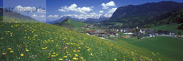 Panorama Europa Wolke Blume Wohnhaus Gebäude Natur Kirche Wiese Österreich Hinterthiersee Thiersee Tirol