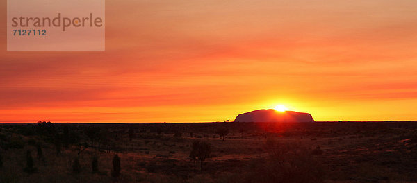 Landschaftlich schön  landschaftlich reizvoll  Ayers Rock  Uluru  Sonnenaufgang  Einsamkeit  Australien  Northern Territory  Rotes Kliff