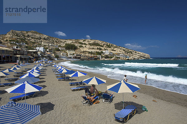 Außenaufnahme Europa Tag europäisch Strand Küste Meer Insel Sandstrand Kreta Griechenland Mittelmeer freie Natur