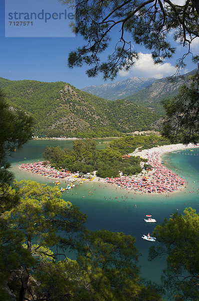 Landschaftlich schön landschaftlich reizvoll Europa europäisch Strand Küste Meer Ägäisches Meer Ägäis Fethiye Türkei