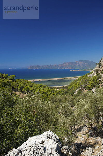 Landschaftlich schön landschaftlich reizvoll Europa europäisch Strand Küste Meer Natur Sandstrand Ägäisches Meer Ägäis Dalyan Türkei
