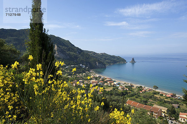 Außenaufnahme Landschaftlich schön landschaftlich reizvoll Europa Küste Meer Natur Insel Korfu Griechenland Mittelmeer freie Natur
