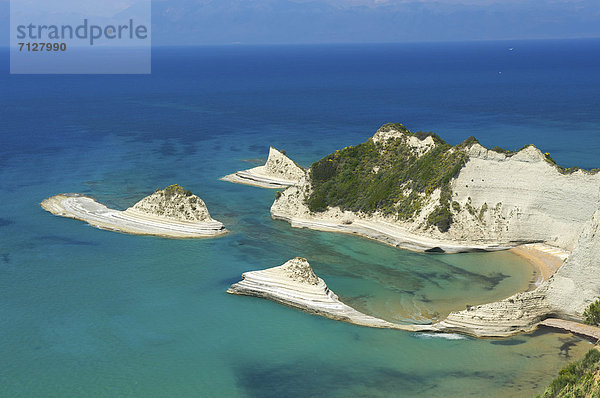Außenaufnahme Landschaftlich schön landschaftlich reizvoll Europa Küste Meer Natur Insel Korfu Griechenland Mittelmeer freie Natur