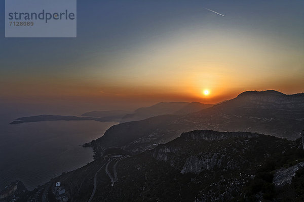 Landschaftlich schön  landschaftlich reizvoll  Frankreich  Europa  Sonnenuntergang  Cote d Azur  Monaco  Stimmung