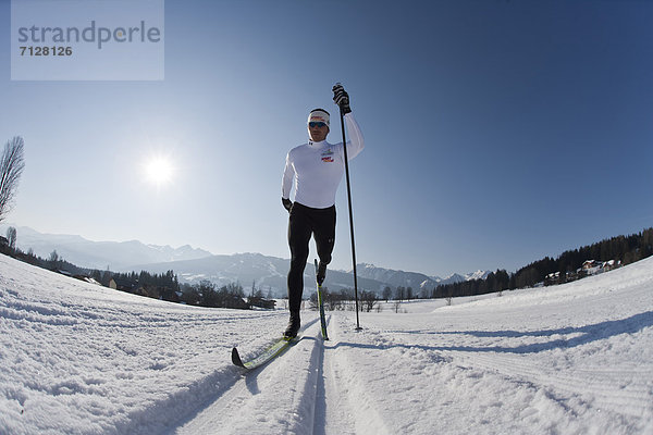 Mann  Sport  Skisport  Ski  Langlaufski  Ramsau bei Berchtesgaden  Österreich
