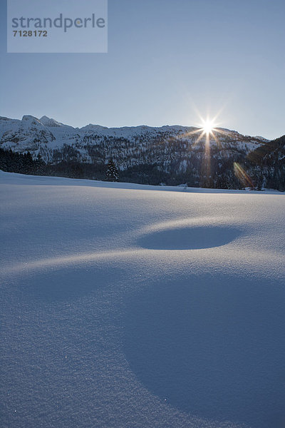 Landschaftlich schön  landschaftlich reizvoll  Winter  Schnee  Gegenlicht  Österreich  Salzburg  Sonne