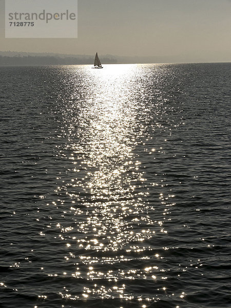 Segeln Wasser Beleuchtung Licht Spiegelung See Boot Sonnenstrahl Gegenlicht Kanton Bern Reflections Sonne Schweiz