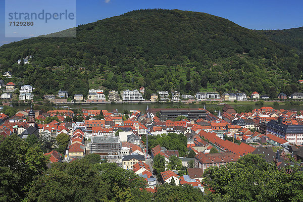 Naturschutzgebiet  Panorama  Landschaftlich schön  landschaftlich reizvoll  Landschaft  Ansicht  Altstadt  Baden-Württemberg  Schotterstrasse  Deutschland  Heidelberg
