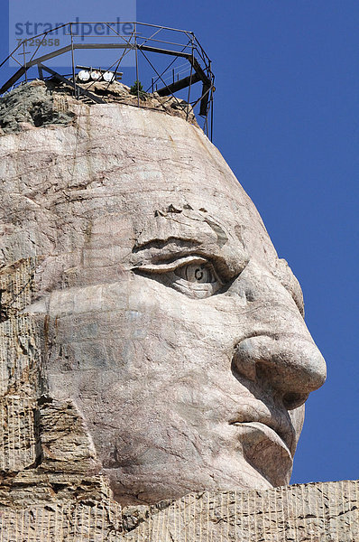 Vereinigte Staaten von Amerika  USA  Berg  Skulptur  Amerika  Monument  Indianer  Nordamerika  Ethnisches Erscheinungsbild  Höhlenmalerei  Sioux  South Dakota