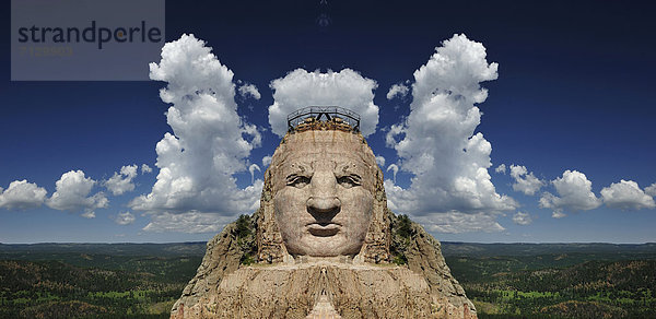 Vereinigte Staaten von Amerika  USA  Berg  Skulptur  Amerika  Nordamerika  Höhlenmalerei  Sioux  South Dakota
