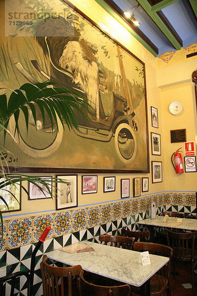 Schreibtisch  Restaurant  innerhalb  Cafe  Barcelona  Spanien
