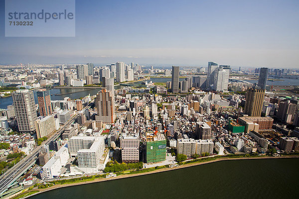 Skyline  Skylines  Urlaub  Gebäude  Reise  Großstadt  Tokyo  Hauptstadt  Fluss  Sumida  Tokyo Bay Aqua-Line  Asien  Ortsteil  Japan  Minato