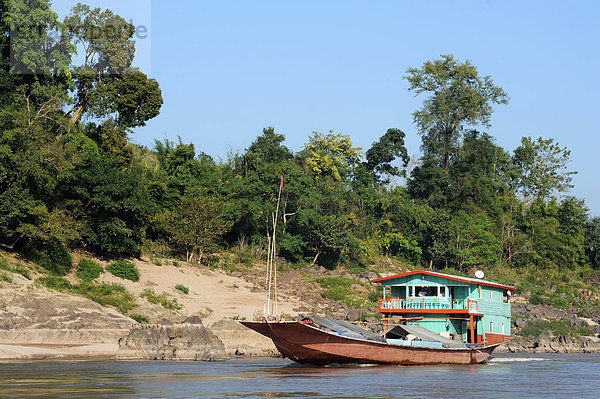 Boot  fließen  Fluss  Asien  Laos