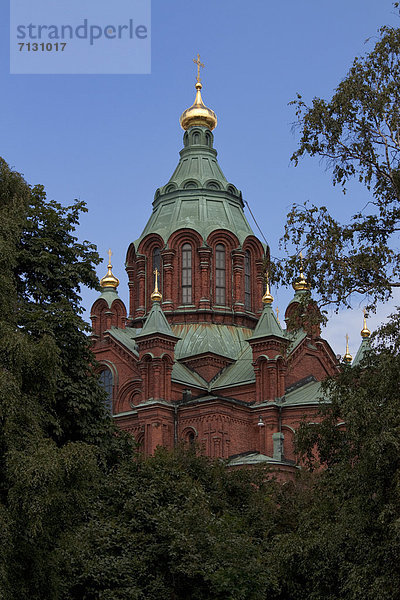 Helsinki  Hauptstadt  Gebäude  Reise  Stadt  Kirche  Religion  Kathedrale  russisch orthodox  russisch-orthodox  Finnland  Nordeuropa  Skandinavien