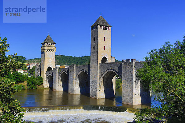 Mittelalter  Frankreich  Europa  reifer Erwachsene  reife Erwachsene  Überprüfung  Reise  Architektur  Geschichte  Turm  Brücke  Eingang  Cahors