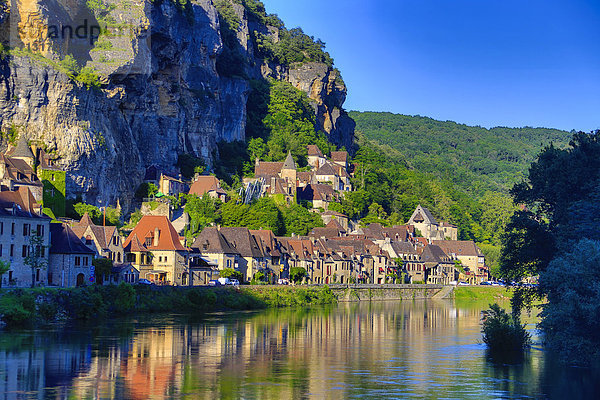 Mittelalter  Frankreich  Europa  Tradition  Tal  Reise  Spiegelung  Architektur  Fluss  Dorf  Dordogne