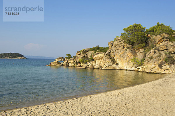 leer  Landschaftlich schön  landschaftlich reizvoll  Europa  Urlaub  Tag  europäisch  Strand  Küste  niemand  Reise  Meer  Sandstrand  Griechenland