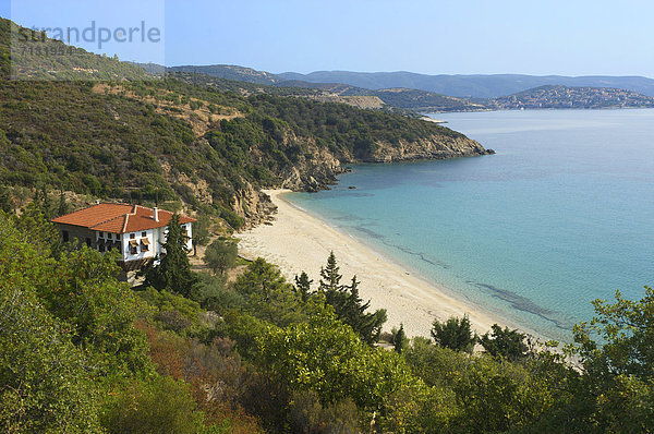 leer  Landschaftlich schön  landschaftlich reizvoll  Europa  Urlaub  Tag  europäisch  Strand  Küste  niemand  Reise  Meer  Natur  Sandstrand  Griechenland