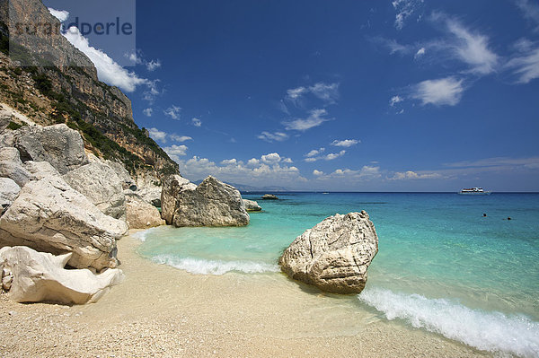 Landschaftlich schön landschaftlich reizvoll Europa Tag europäisch Strand Küste Meer Natur Insel Sardinien Sandstrand Italien Mittelmeer