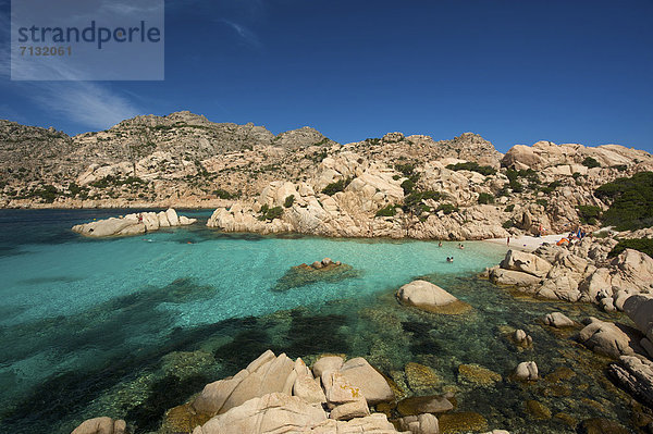Landschaftlich schön landschaftlich reizvoll Europa Tag europäisch Küste Meer Natur Insel Sardinien Italien La Maddalena Mittelmeer