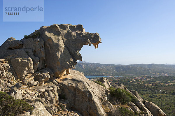 Felsbrocken Landschaftlich schön landschaftlich reizvoll Form Formen Europa Felsen Stein Tag europäisch Steilküste Anordnung Natur Insel Sardinien Italien Mittelmeer