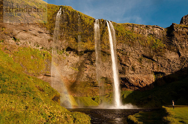 Sehenswürdigkeit  Wasser  Europa  Natur  Wasserfall  Island  Seljalandsfoss