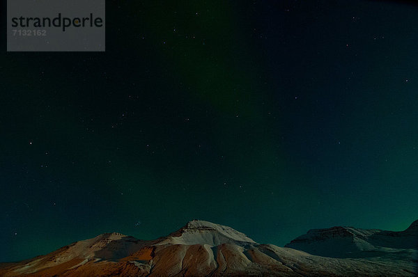 Europa  Berg  Natur  Polarlicht  Aurora  Island  Schnee