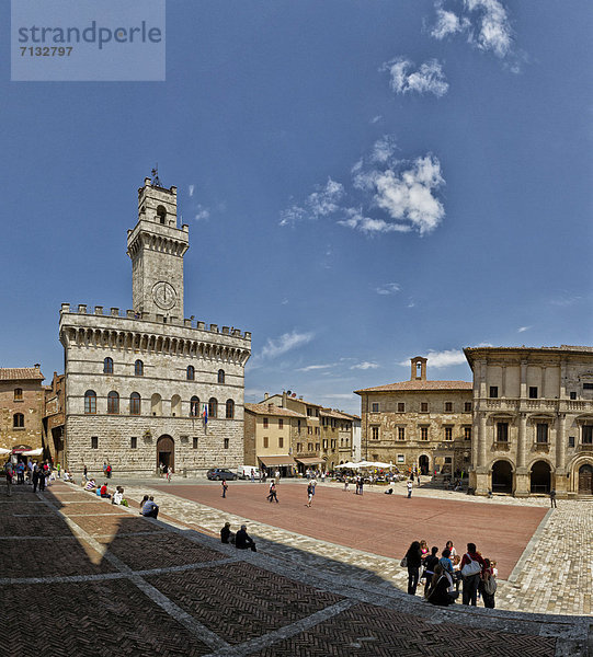 Europa Wohnhaus Gebäude Kirche Toskana Italien Montepulciano Platz Tourismus