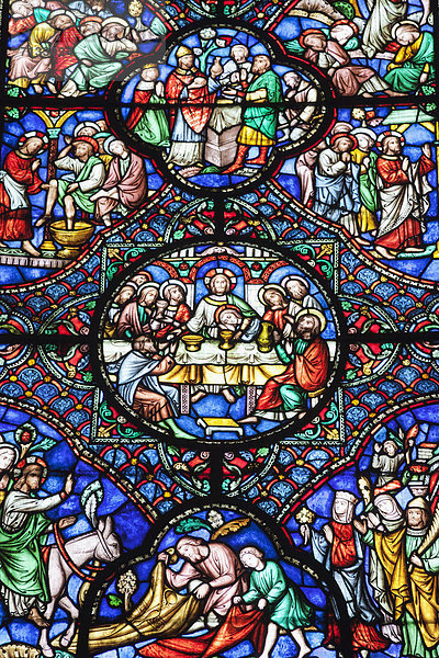 Europa  britisch  Großbritannien  Innenaufnahme  Kathedrale  Christentum  Jesus Christus  Cambridgeshire  England  Kirchenfenster