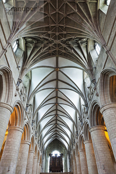 Europa  britisch  Großbritannien  Innenaufnahme  Kathedrale  England  Gloucestershire